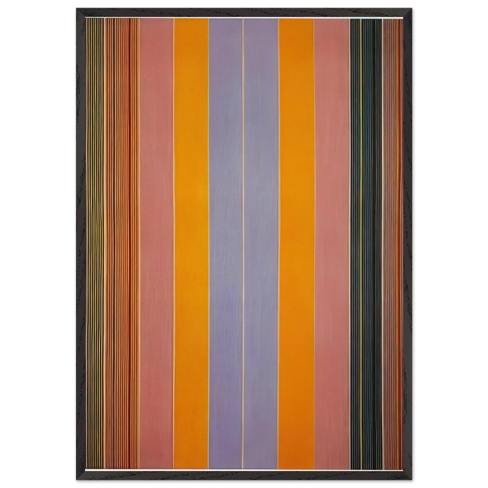 Blue Broad Jump - 1960 - Gene Davis 70x100 cm / 28x40 inches Framed Art Print – Black Wooden Frame