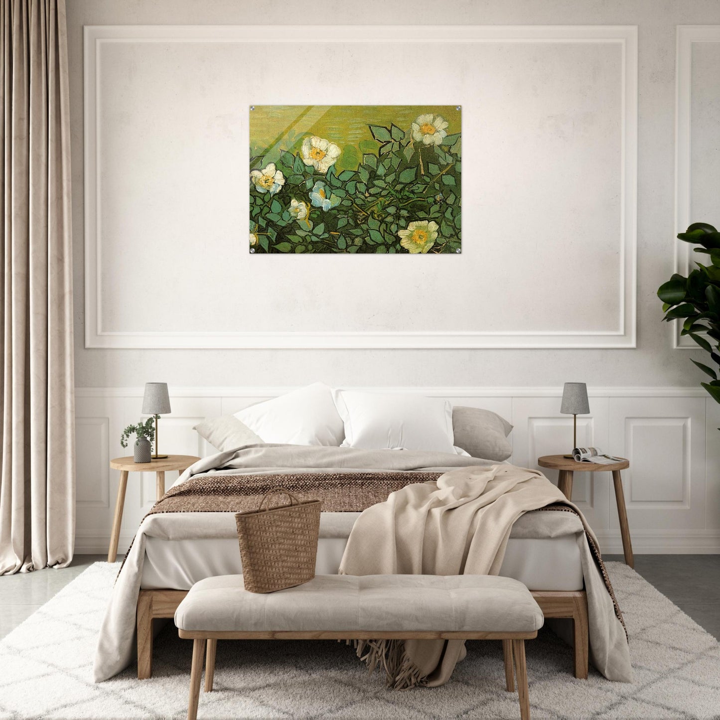 Wild Roses - Vincent van Gogh Acrylic Print - 70x100 cm / 28x40″ inches