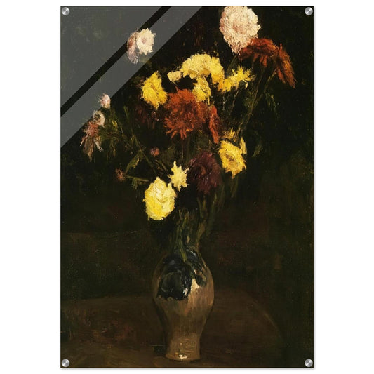 Basket of Carnations and Zinnias - Vincent van Gogh Acrylic Print - 70x100 cm / 28x40″ inches