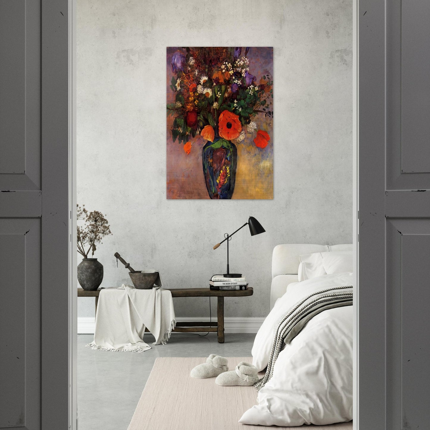 VASE DE FLEURS - Odilon Redon Brushed Aluminum Print - 70x100 cm / 28x40 inches | Odilon Redon Aluminum Print | Odilon Redon Prints