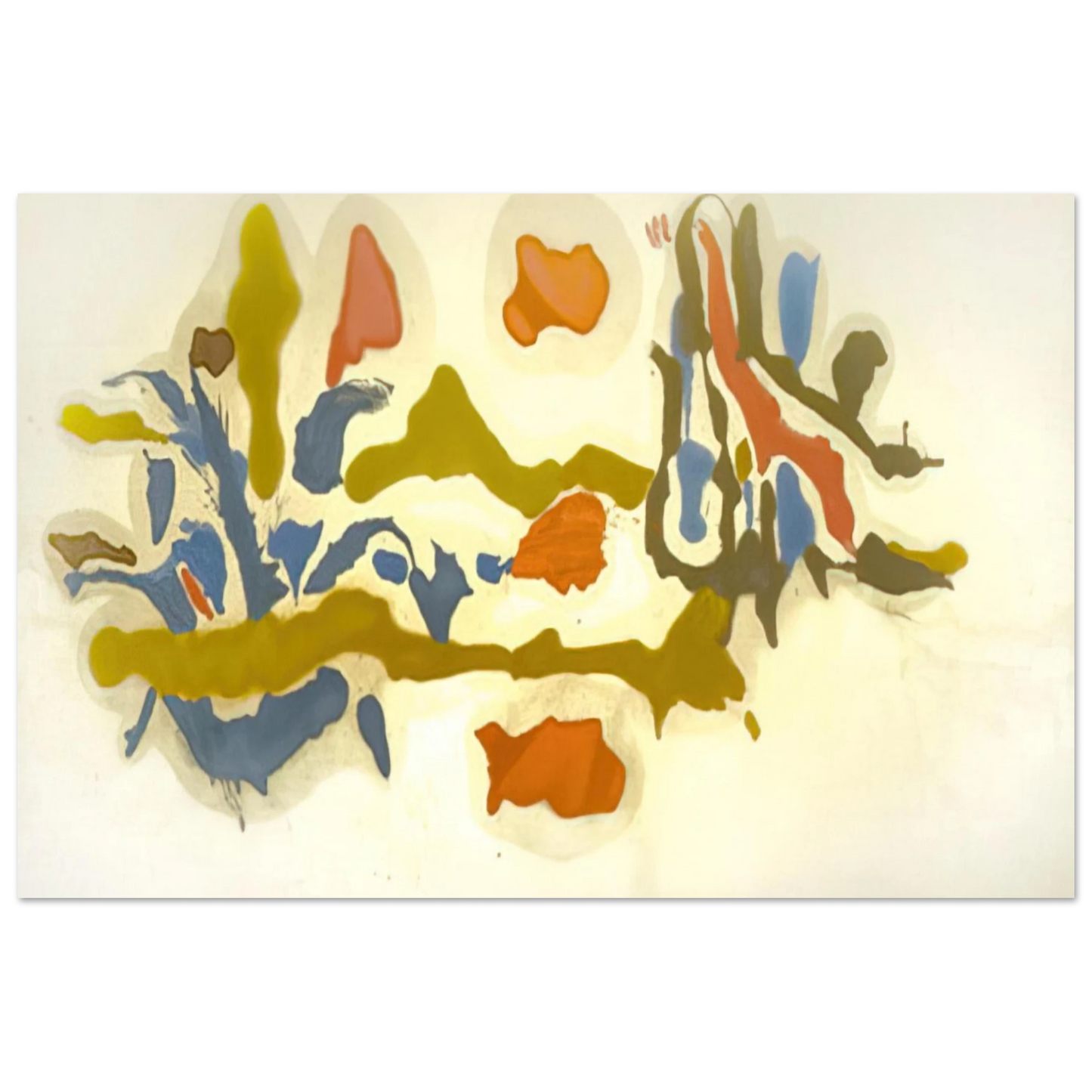 Helen Frankenthaler - Seascape with Dunes - 1962 Wall art - 13x18 cm / 5x7 inches - Premium Wooden Framed Poster With Fine Art Paper - Wood frame