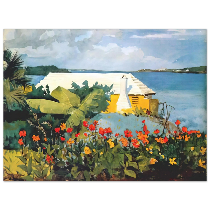 Winslow Homer - FLOWER GARDEN AND BUNGALOW BERMUDA  75x100 cm / 30x40inches Fine Art Poster