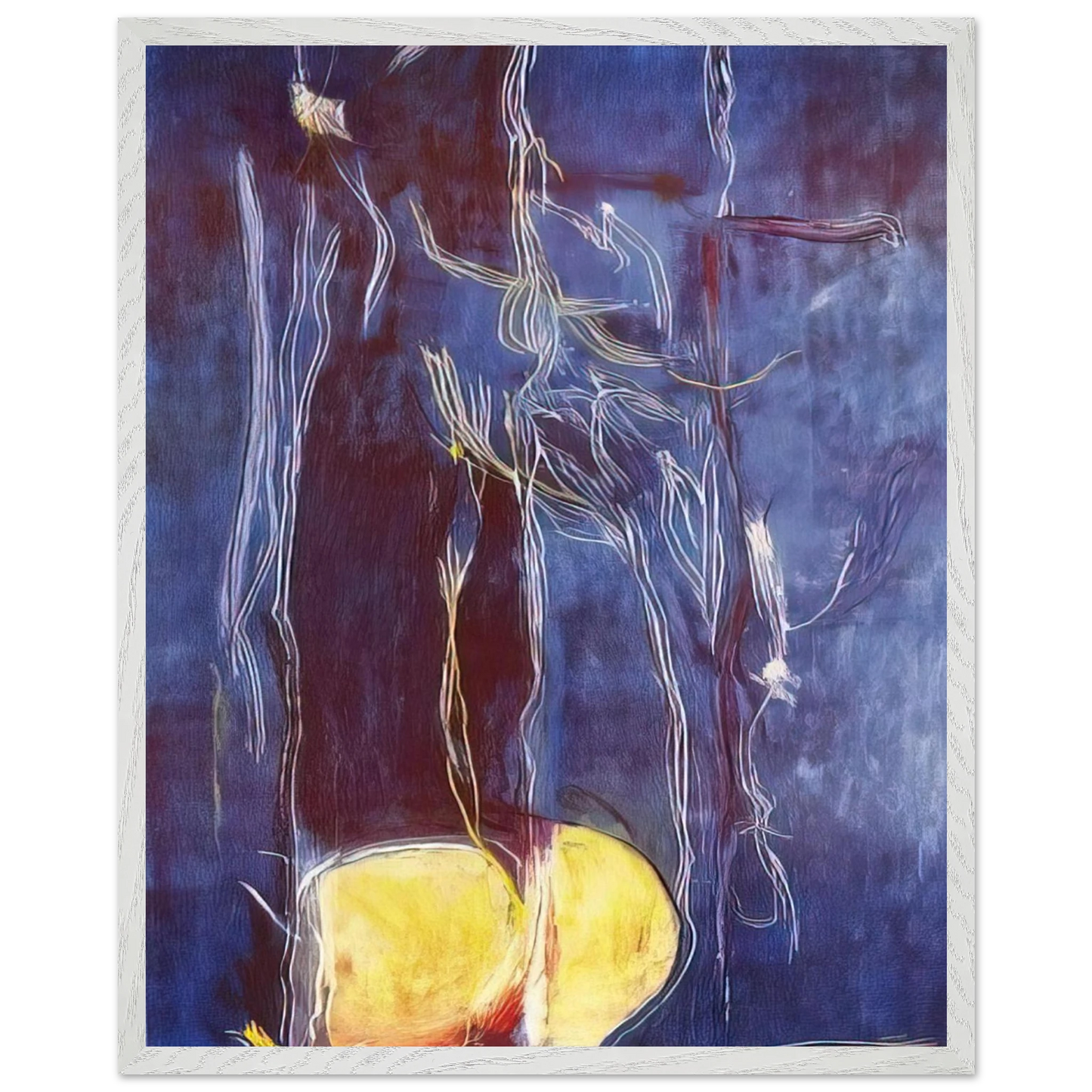 Helen Frankenthaler - All About Blue - 1994 Wall art - 20x25 cm / 8x10 inches - Premium Wooden Framed Poster With Fine Art Paper - Wood frame
