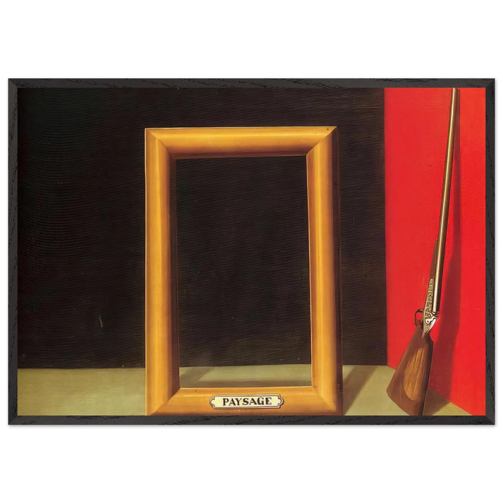 THE DELIGHTS OF LANDSCAPE 1928 - Rene Magritte 70x100 cm / 28x40 inches Framed Art Print – Black Wooden Frame