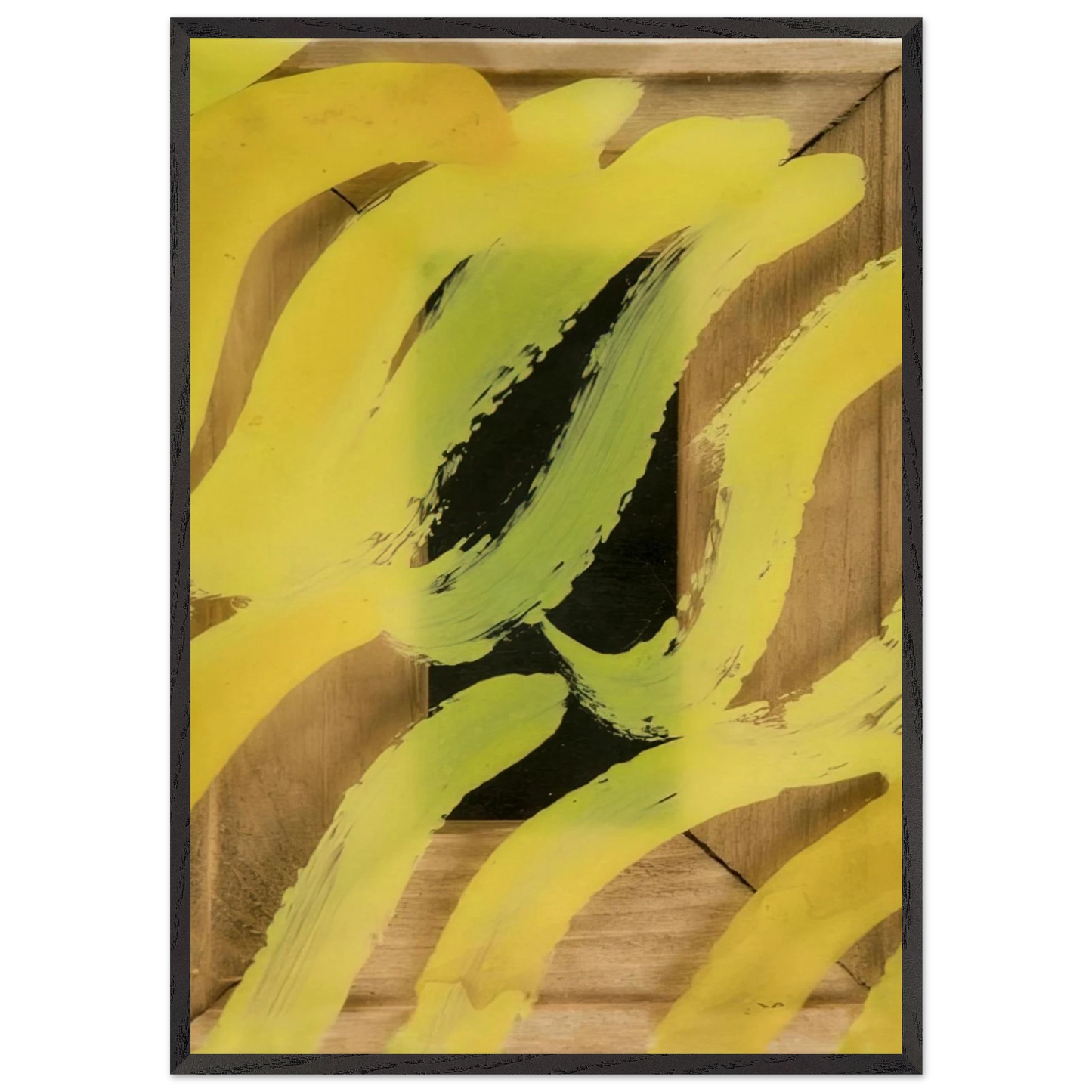 Giallo - 1969 - Carla Accardi Framed Art Print – Black Wooden Frame - Default Title - -Framed Art Print