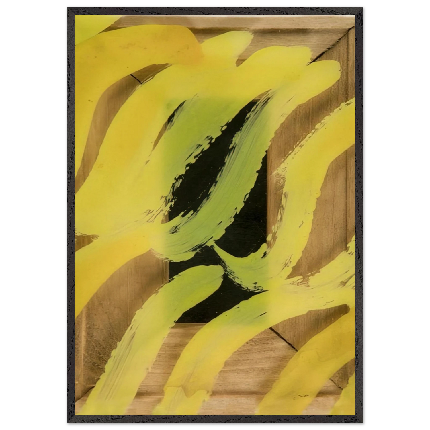 Giallo - 1969 - Carla Accardi Framed Art Print – Black Wooden Frame - Default Title - -Framed Art Print