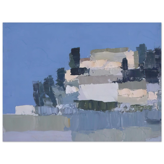 Nicolas de Stael - Ménerbes - Art Informel Fine Art Poster - 13x18 cm / 5x7 inches