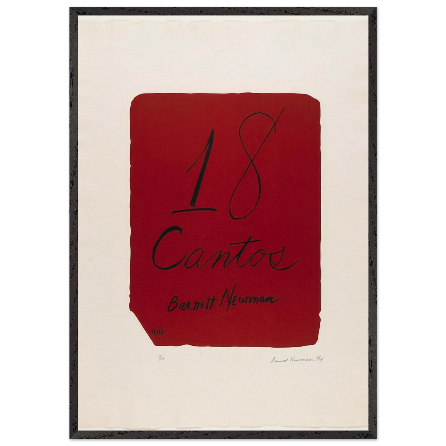 Title Page from 18 Cantos - Barnett Newman Framed Art Print – Black Wooden Frame - Default Title - -Framed Art Print
