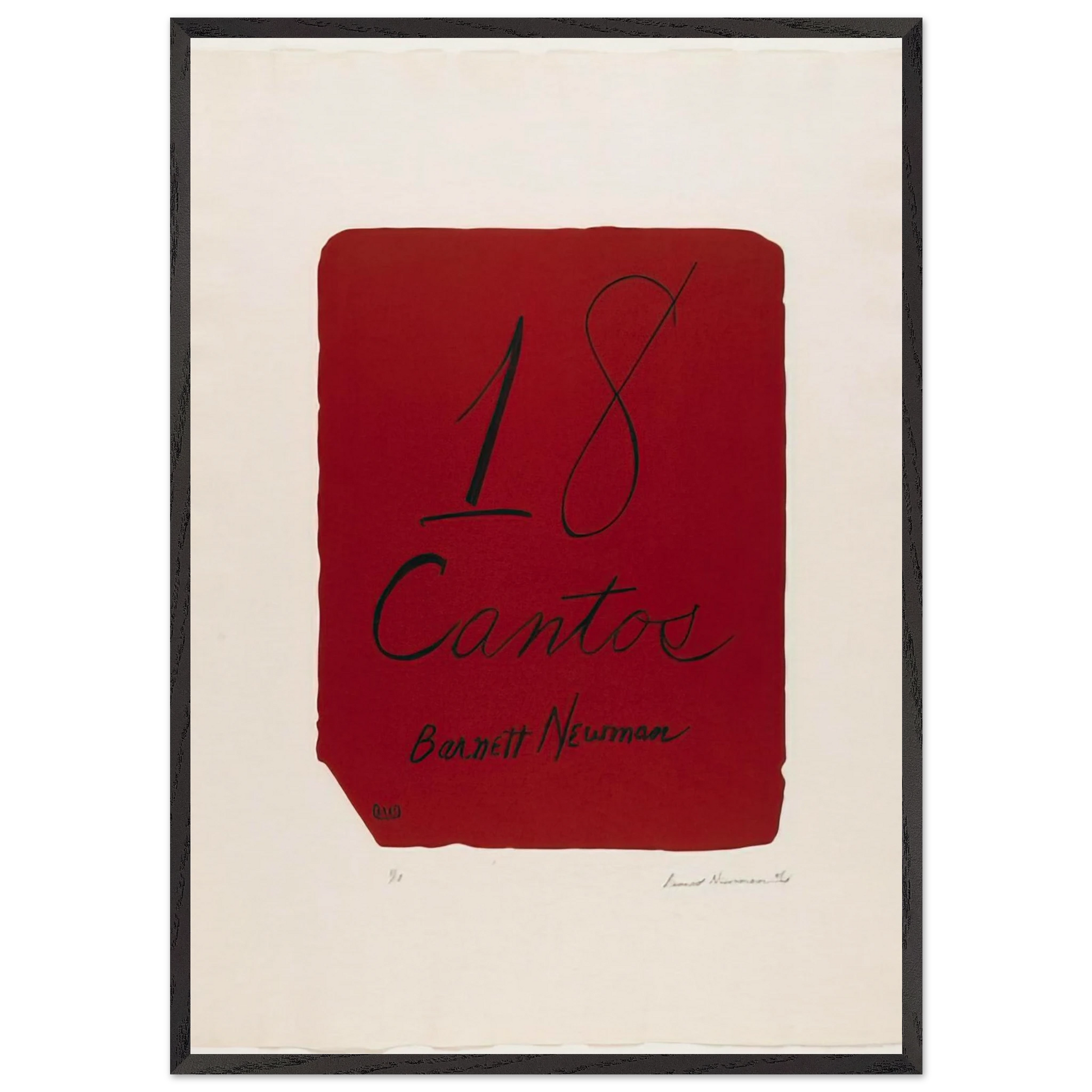 Title Page from 18 Cantos - Barnett Newman Framed Art Print – Black Wooden Frame - Default Title - -Framed Art Print
