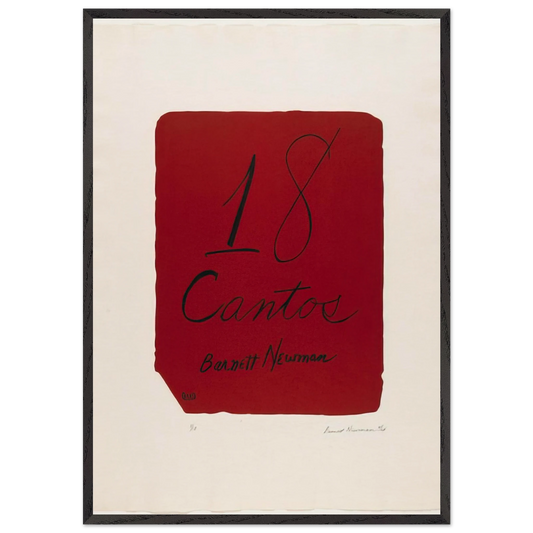 Title Page from 18 Cantos - Barnett Newman Framed Art Print – Black Wooden Frame - Default Title - -Framed Art Print