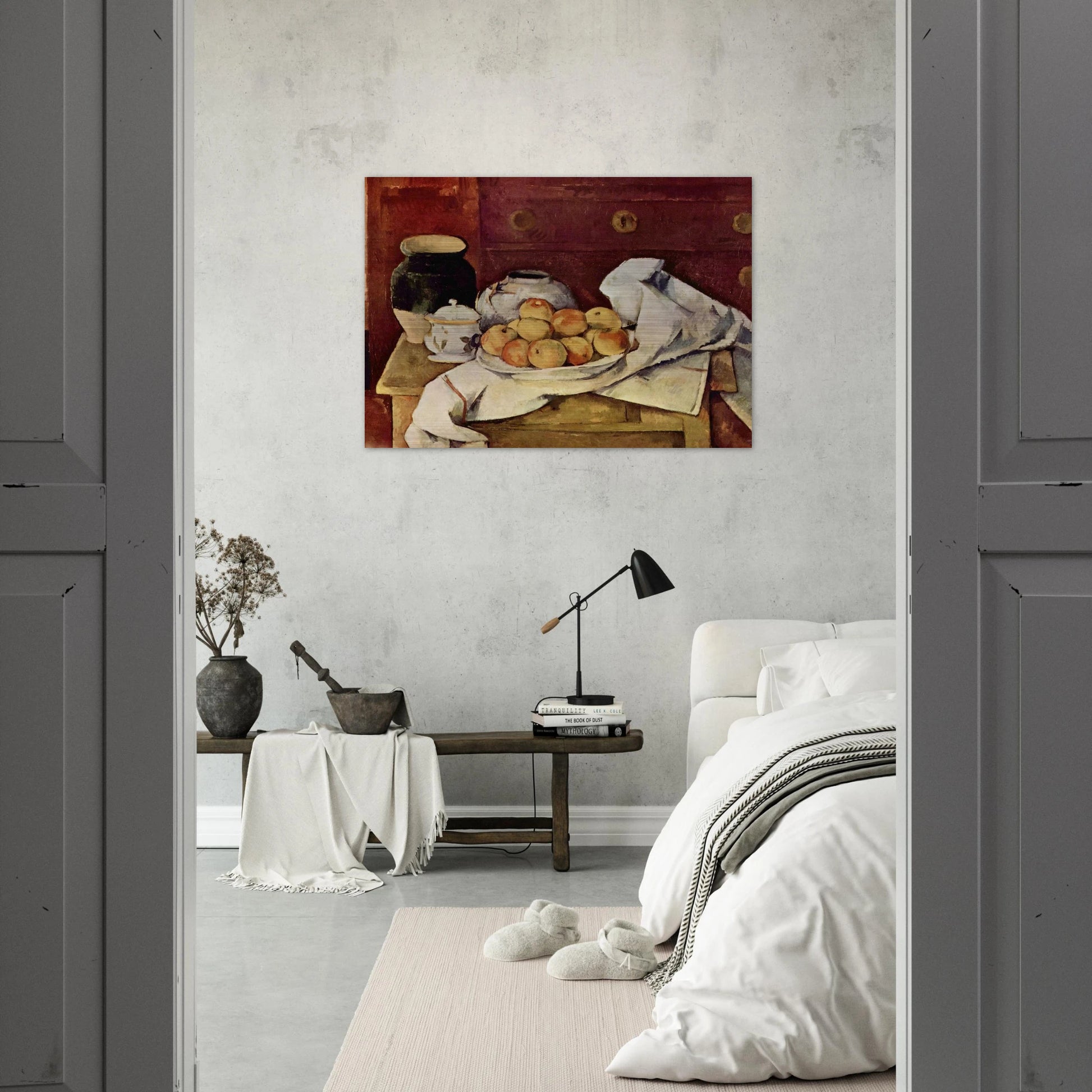 Still Life with a Chest of Drawers - Paul Cézanne Brushed Aluminum Print - 70x100 cm / 28x40 inches | Paul Cézanne Aluminum Print | Paul Cézanne Prints