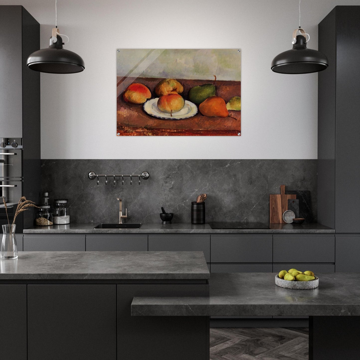Still Life Plate and Fruit - Paul Cézanne Acrylic Print - 70x100 cm / 28x40″ inches