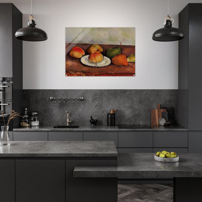 Still Life Plate and Fruit - Paul Cézanne Acrylic Print - 70x100 cm / 28x40″ inches