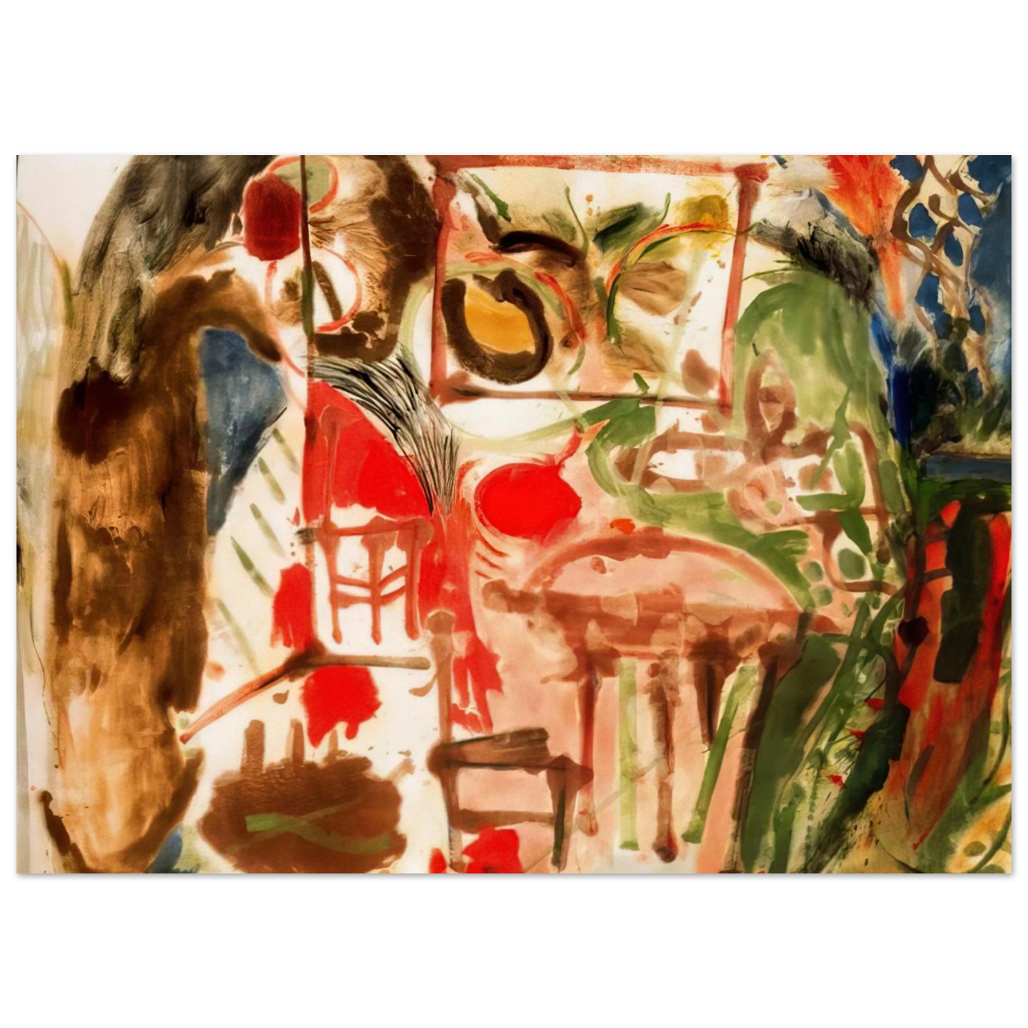 Helen Frankenthaler - Interior - 1957 Wall art - 60x80 cm / 24x32 inches - Premium Wooden Framed Poster With Fine Art Paper - Wood frame