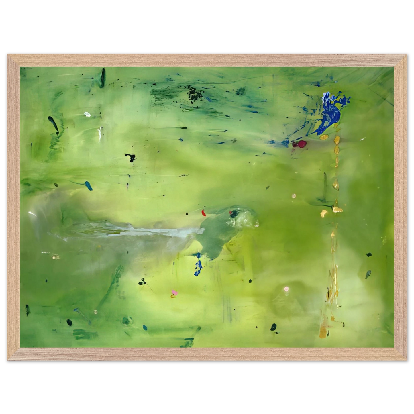 Helen Frankenthaler - A Green Thought in a Green Shade - 1981 Wall art - 70x100 cm / 28x40 Inches - Premium Wooden Framed Poster With Fine Art Paper - Black frame