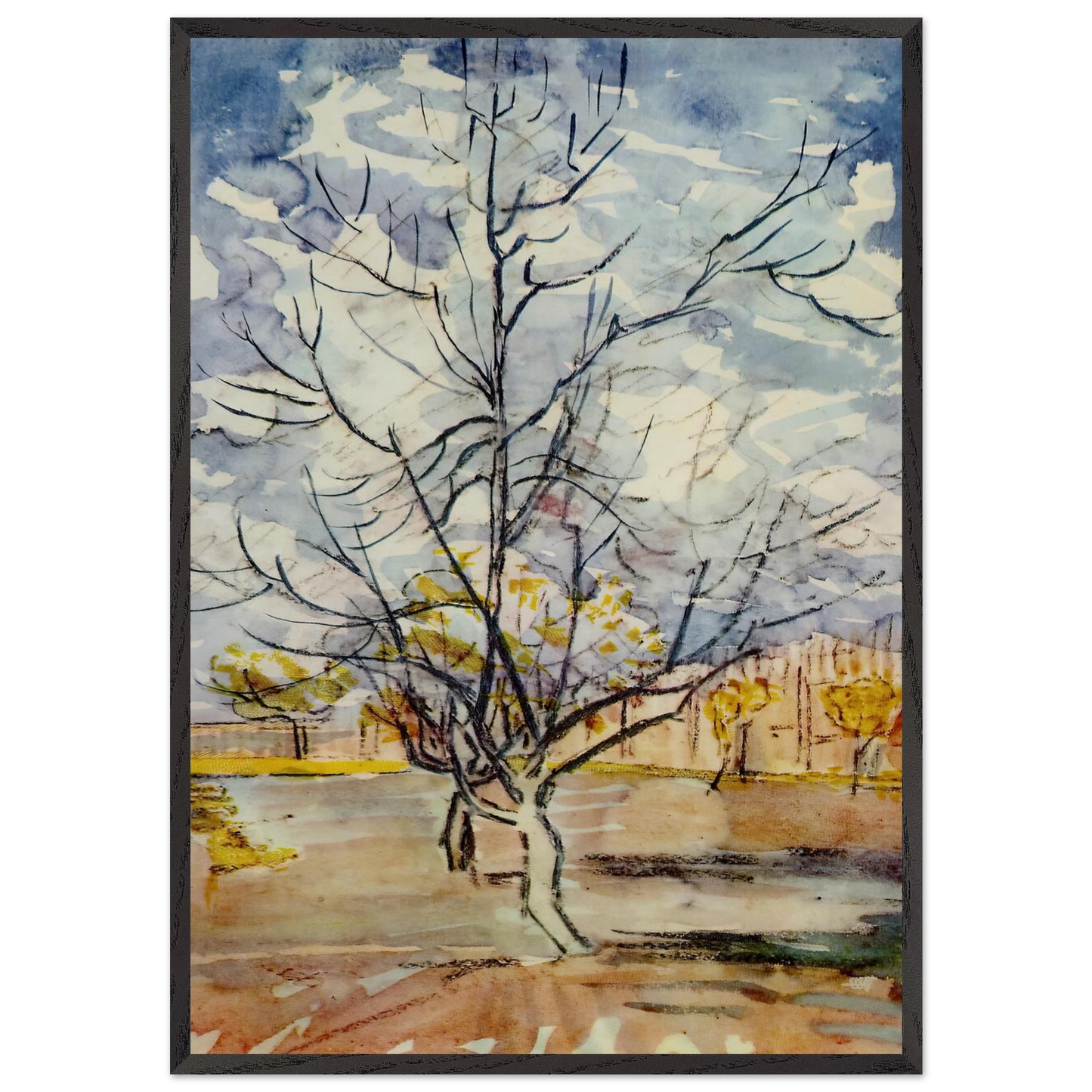Pink Peach Trees - Vincent van Gogh Framed Art Print – Black Wooden Frame - Default Title - -Framed Art Print