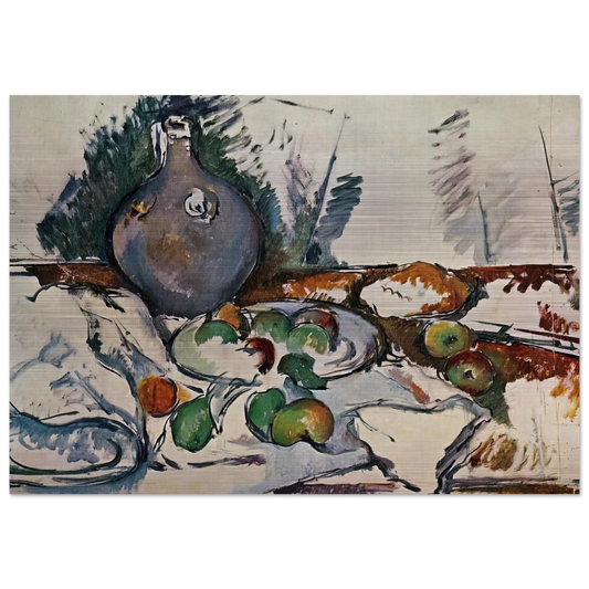 Still Life with Water Jug - Paul Cézanne Brushed Aluminum Print - 70x100 cm / 28x40 inches | Paul Cézanne Aluminum Print | Paul Cézanne Prints
