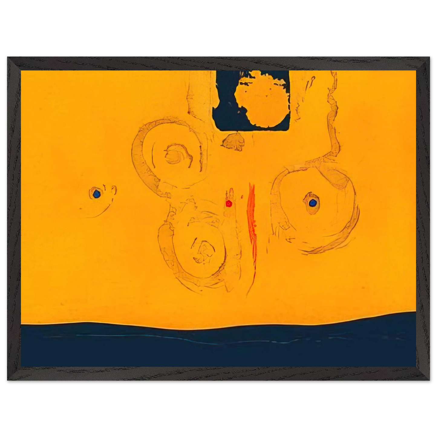 Helen Frankenthaler - Plaza Real - 1988 Wall art - 45x60 cm / 18x24 inches - Premium Wooden Framed Poster With Fine Art Paper - Wood frame