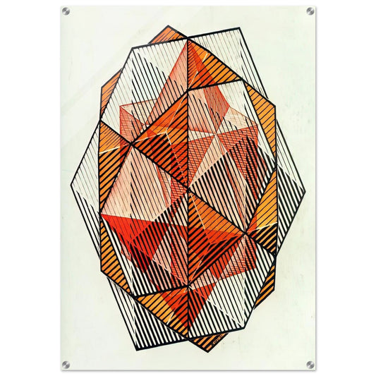 FOUR REGULAR SOLIDS - MC Escher Acrylic Print - 70x100 cm / 28x40″ inches | MC Escher Wall Art | MC Escher Prints