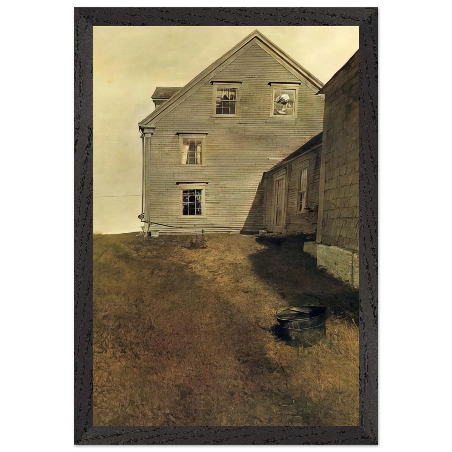 Andrew Wyeth - WEATHERSIDE Wall Art - 30x40 cm / 12x16 inches - Premium Wooden Framed Poster With Fine Art Paper - Black frame