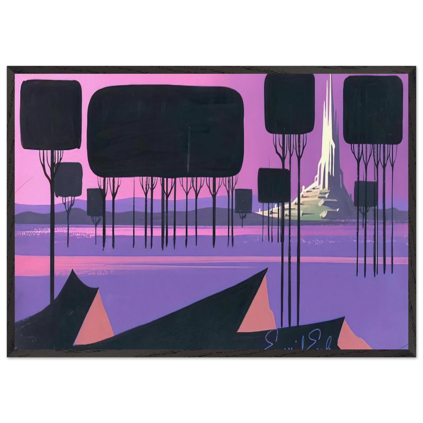 Sleeping Beauty - Eyvind Earle Framed Art Print – Black Wooden Frame - Default Title - -Framed Art Print