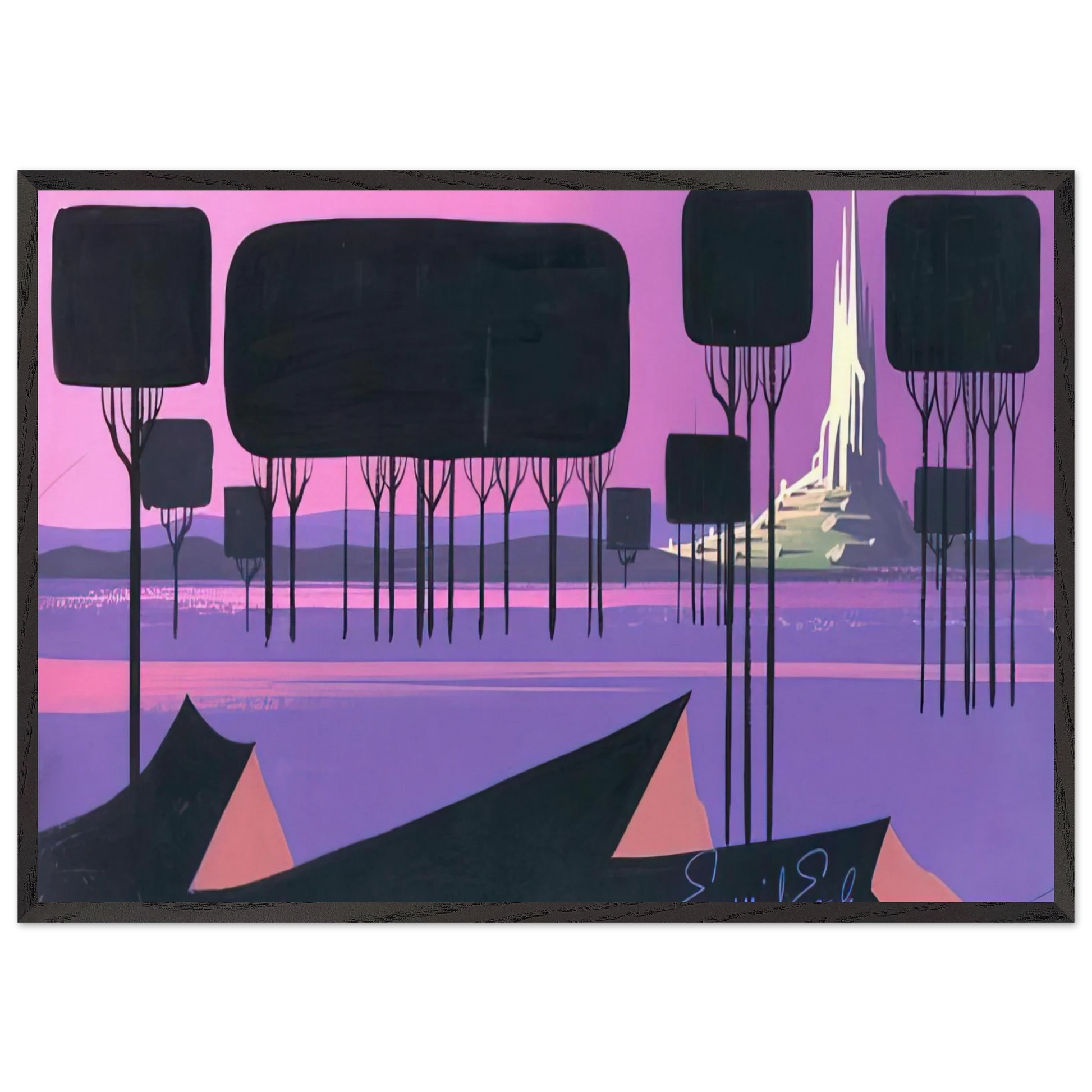 Sleeping Beauty - Eyvind Earle Framed Art Print – Black Wooden Frame - Default Title - -Framed Art Print