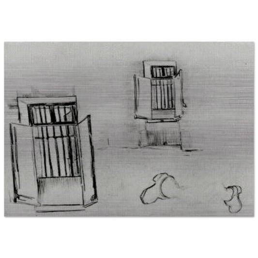 Barred Windows - Vincent van Gogh Brushed Aluminum Print - 70x100 cm / 28x40 inches | Vincent van Gogh Aluminum Print | Vincent van Gogh Prints