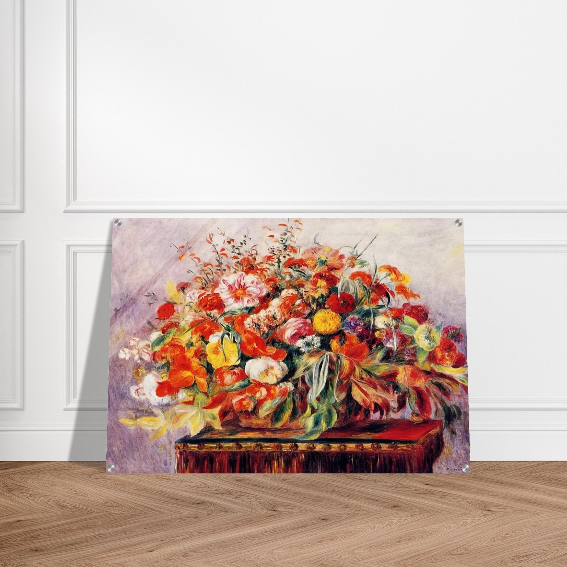 Basket of Flowers - Pierre-Auguste Renoir Acrylic Print - 70x100 cm / 28x40″ inches | Pierre-Auguste Renoir Wall Art | Pierre-Auguste Renoir Prints