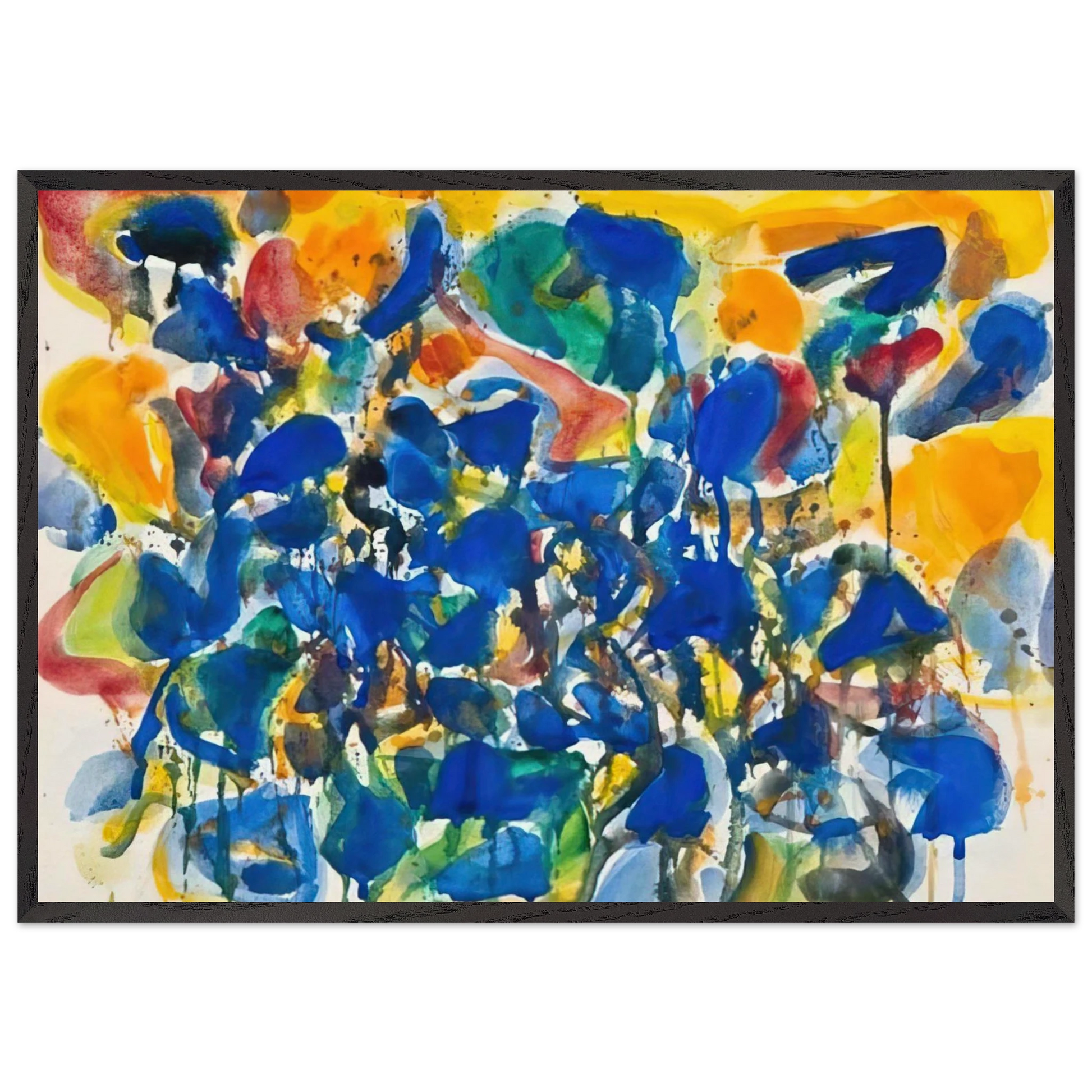 Untitled  SF-56-003  - Sam Francis Framed Art Print – Black Wooden Frame - Default Title - -Framed Art Print