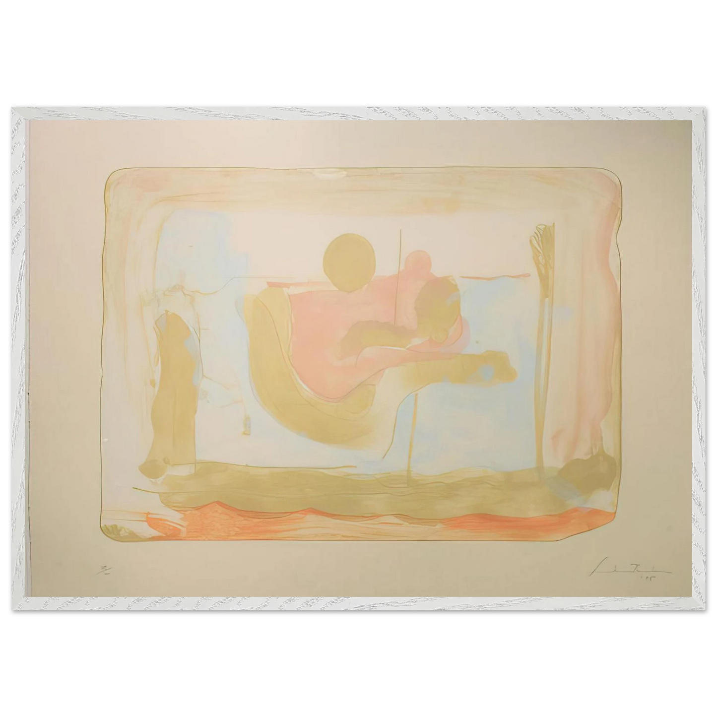 Helen Frankenthaler - Reflections I - 1995 Wall art - A1 (59.4 x 84.1  cm) - Premium Wooden Framed Poster With Fine Art Paper - Black frame