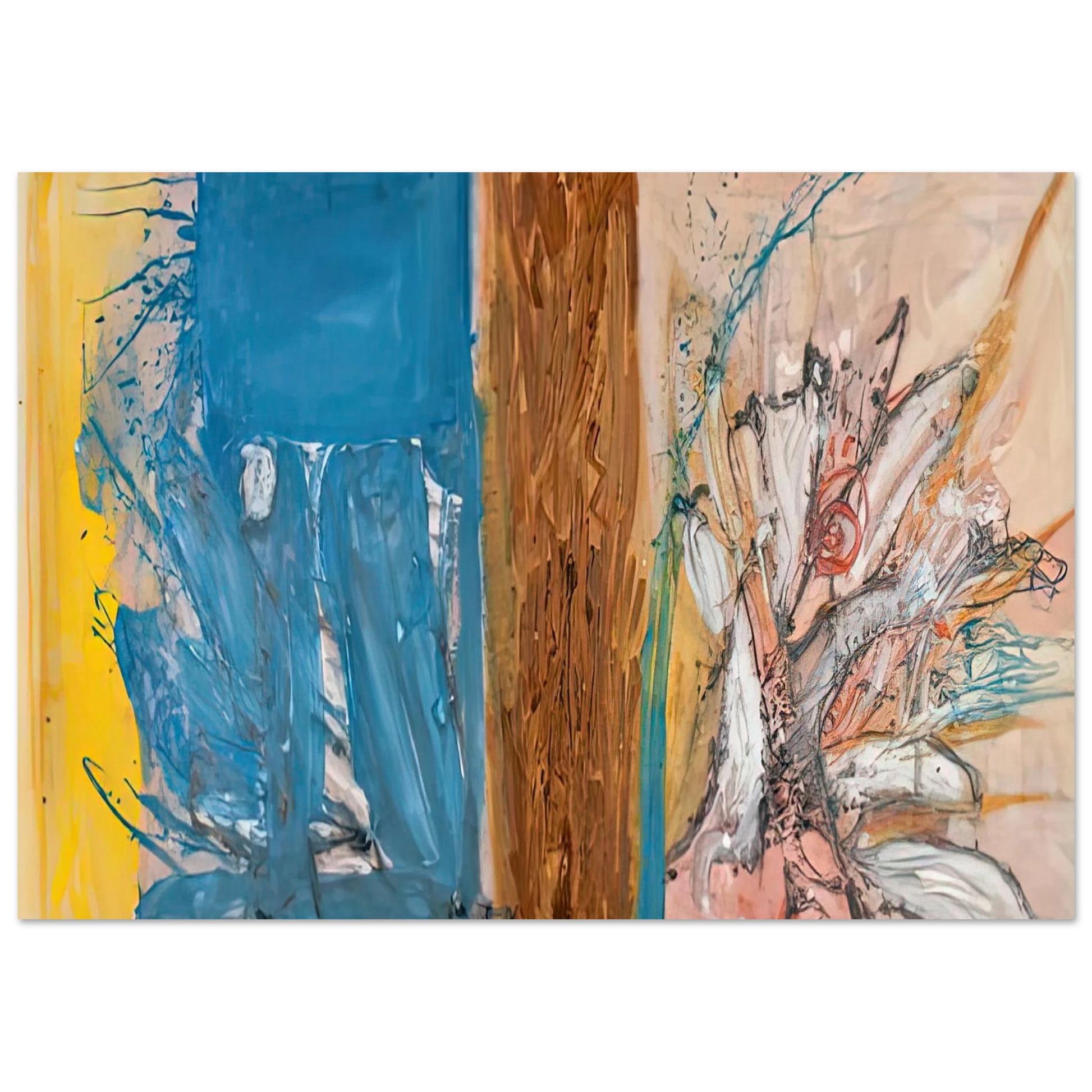 Helen Frankenthaler - The Façade, 1954- Wall Art - 60x80 cm / 24x32 inches - Premium Wooden Framed Poster With Fine Art Paper - White frame