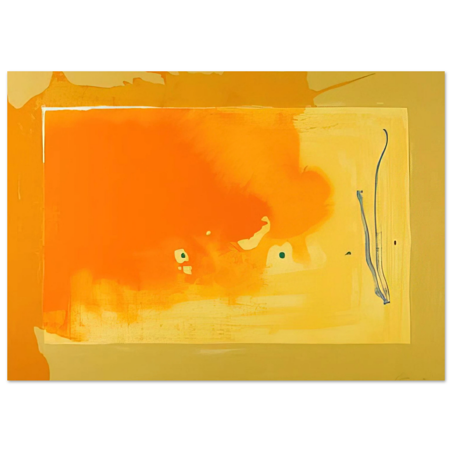 Helen Frankenthaler - Bilbao - 1998 Wall art - 20x25 cm / 8x10 inches - Premium Wooden Framed Poster With Fine Art Paper - Wood frame