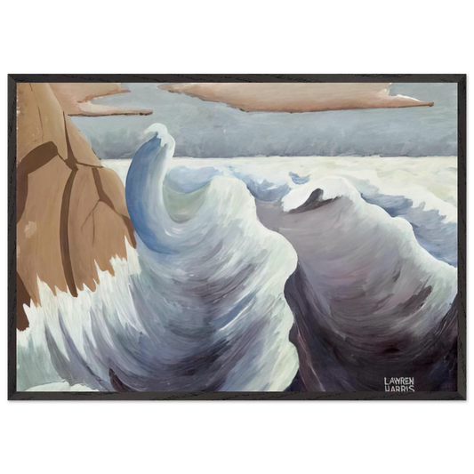 Shoreline - Art Nouveau Modern - Lawren Harris Framed Art Print – Black Wooden Frame - Default Title - -Framed Art Print