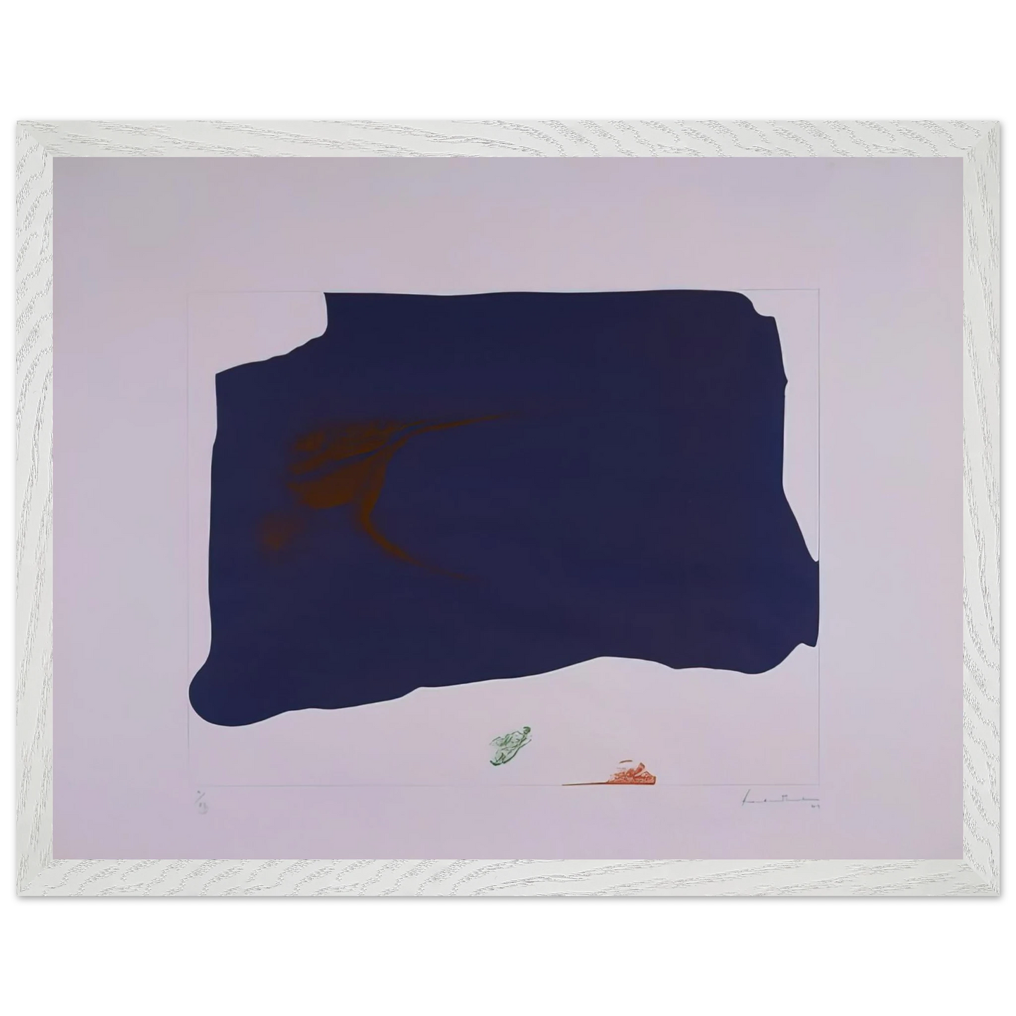 Helen Frankenthaler - Variation II on Mauve Corner - 1969 Wall art - A3 (29.7 x 42  cm) - Premium Wooden Framed Poster With Fine Art Paper - Black frame
