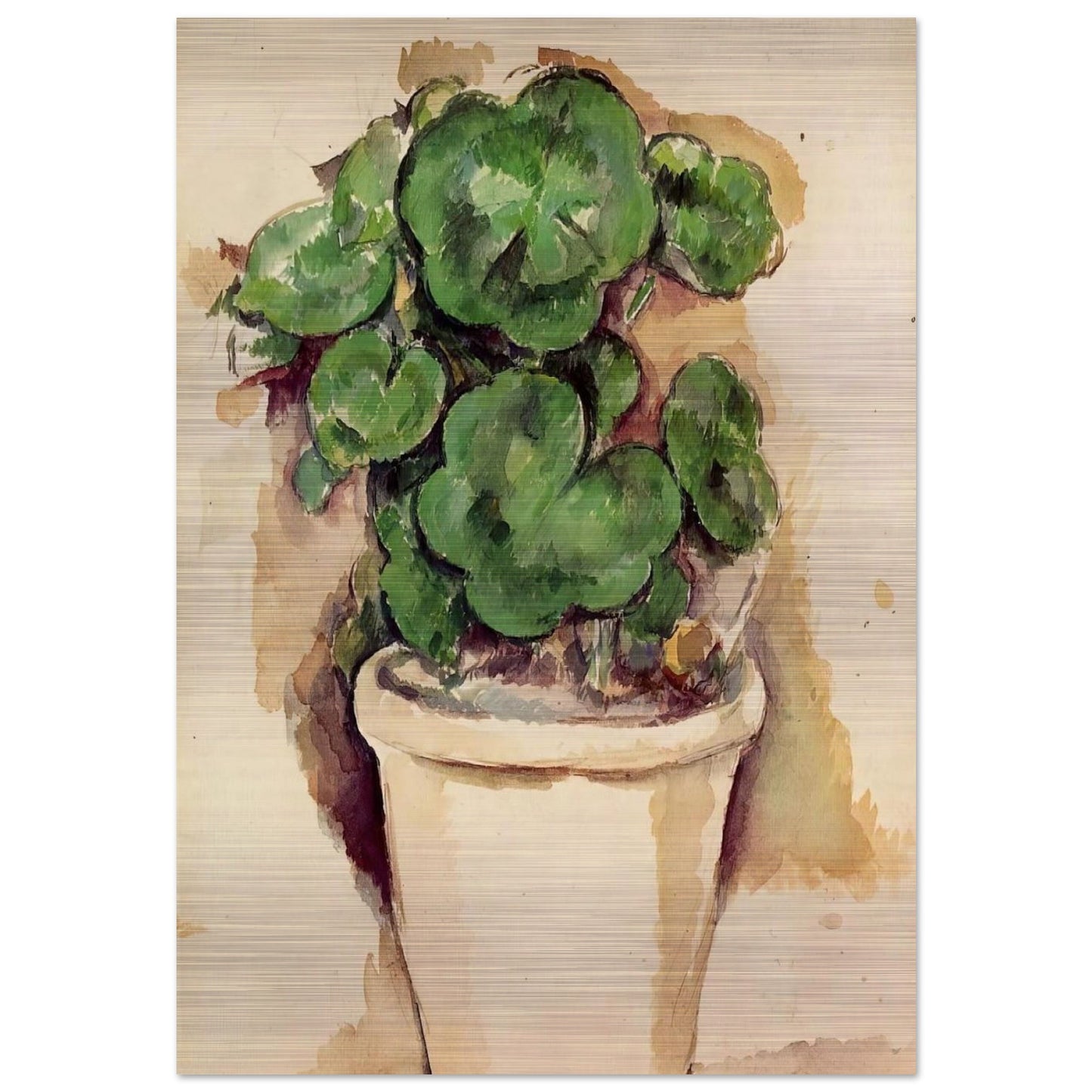 Pot of Geraniums - Paul Cézanne Brushed Aluminum Print - 70x100 cm / 28x40 inches | Paul Cézanne Aluminum Print | Paul Cézanne Prints