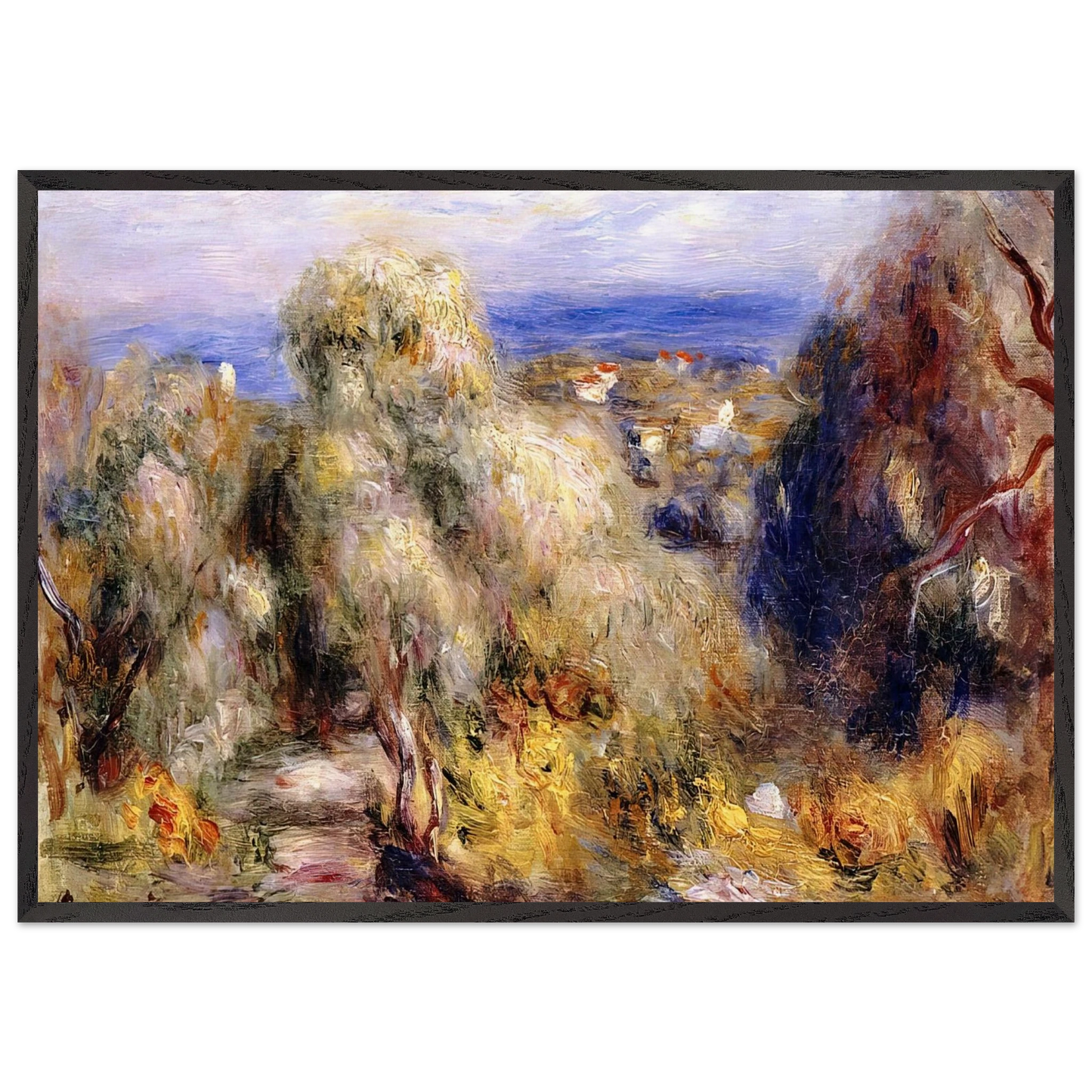 View of Cannet - Pierre-Auguste Renoir Framed Art Print – Black Wooden Frame - Default Title - -Framed Art Print