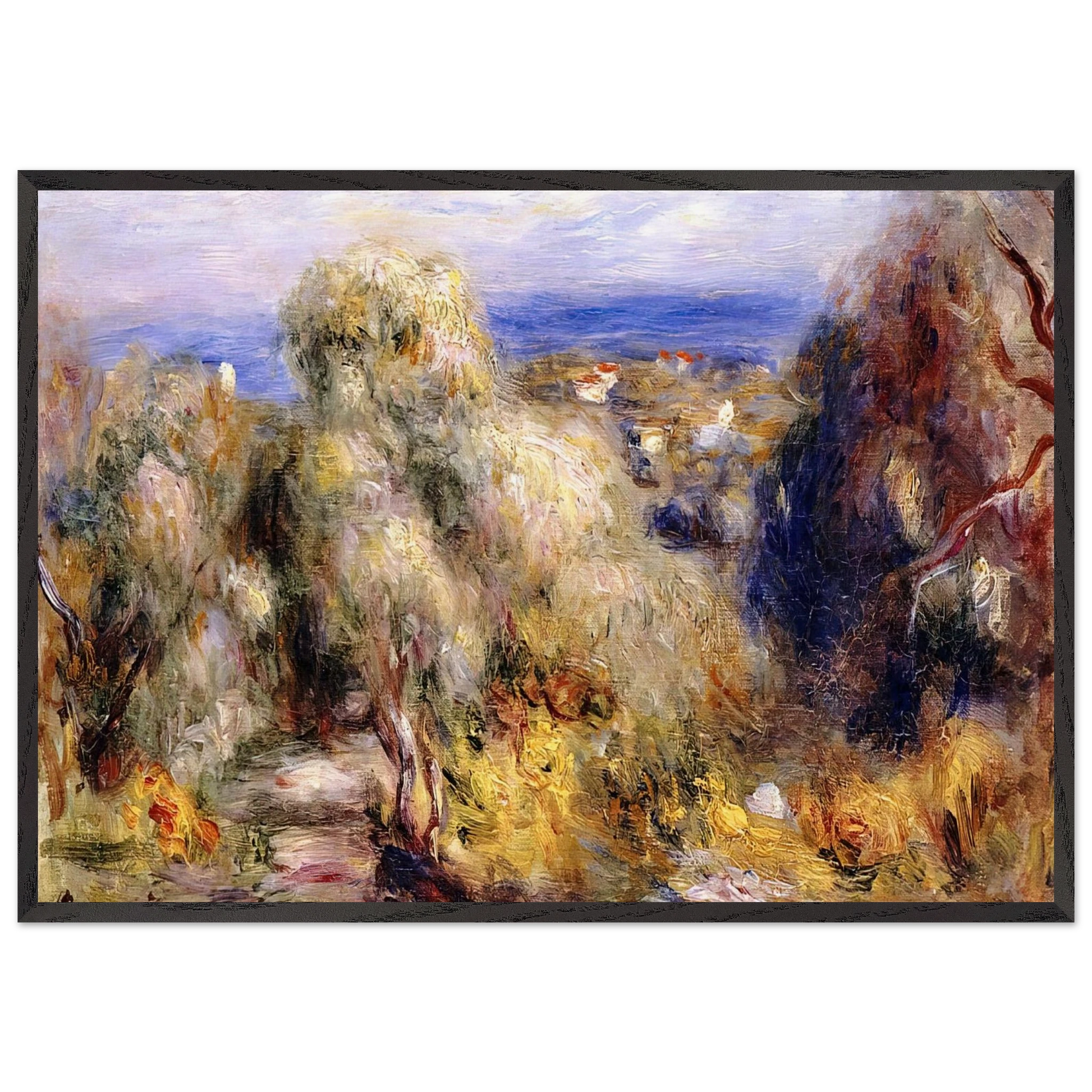 View of Cannet - Pierre-Auguste Renoir Framed Art Print – Black Wooden Frame - Default Title - -Framed Art Print