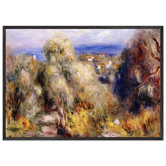 View of Cannet - Pierre-Auguste Renoir 70x100 cm / 28x40 inches Framed Art Print – Black Wooden Frame