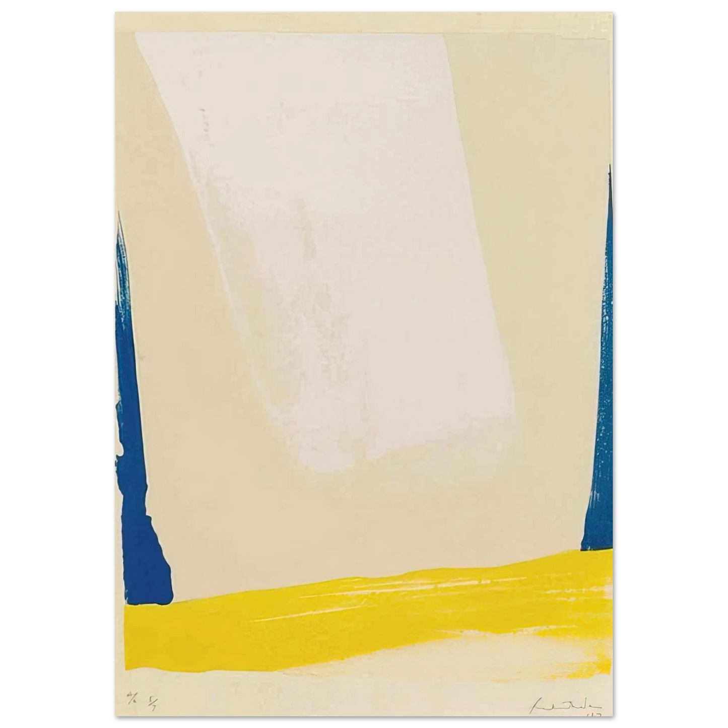Helen Frankenthaler - White Portal - 1967 Wall art - 15x20 cm / 6x8 inches - Premium Wooden Framed Poster With Fine Art Paper - Wood frame