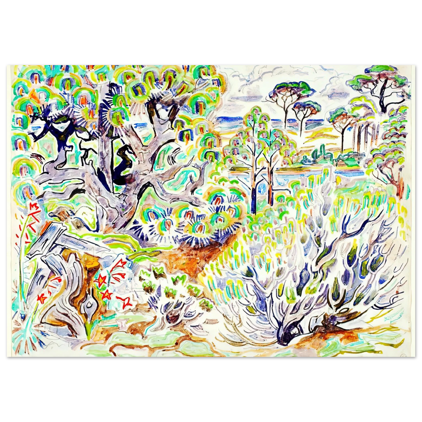 Walter Inglis Anderson - Walter Anderson Wall art - 45x60 cm / 18x24 Inches - Premium Wooden Framed Poster With Fine Art Paper - Black frame