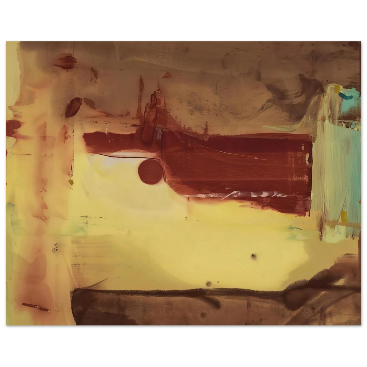 Helen Frankenthaler - Desert Pass - 1976 Wall art - 13x18 cm / 5x7 inches - Premium Wooden Framed Poster With Fine Art Paper - Wood frame