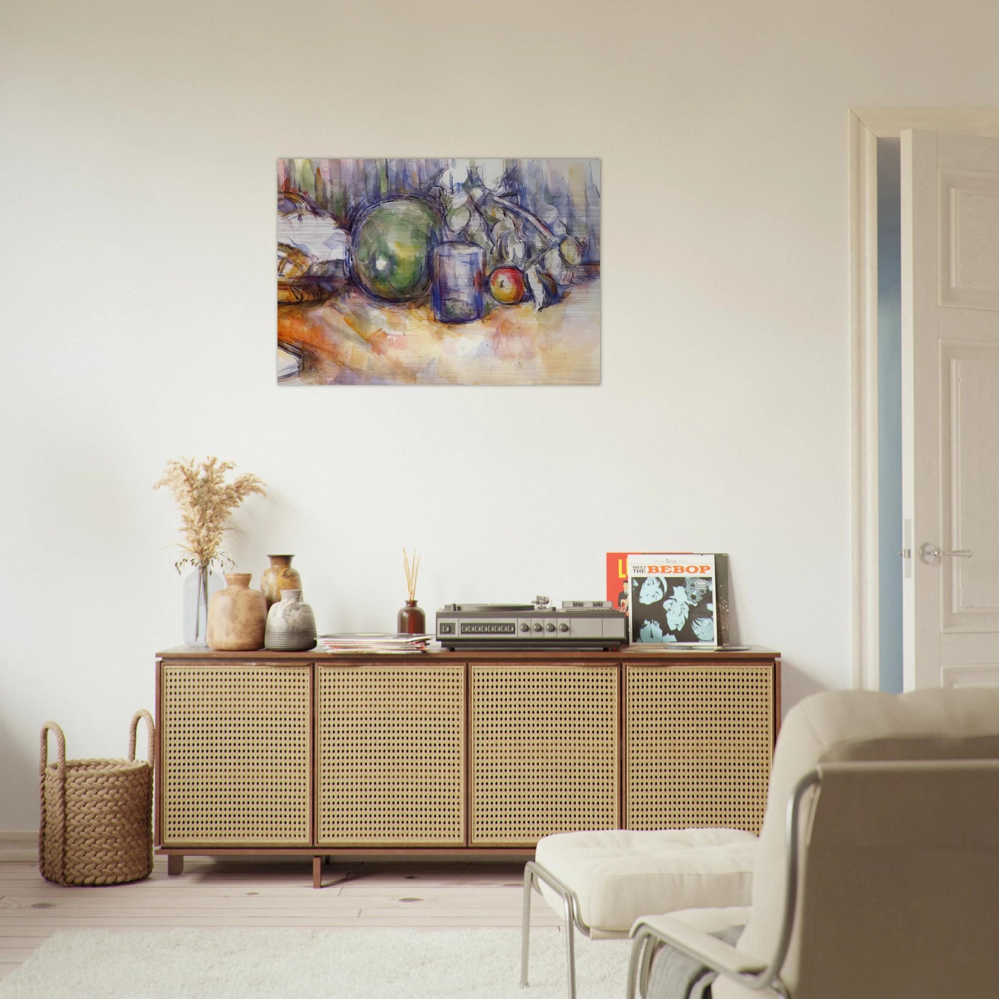 Still Life with Green Melon - Paul Cézanne Brushed Aluminum Print - 70x100 cm / 28x40 inches | Paul Cézanne Aluminum Print | Paul Cézanne Prints