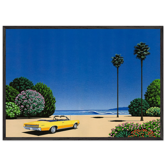 Sweet Breeze Alt Coastline at Lovers Point - Hiroshi Nagai Framed Art Print – Black Wooden Frame - Default Title - -Framed Art Print