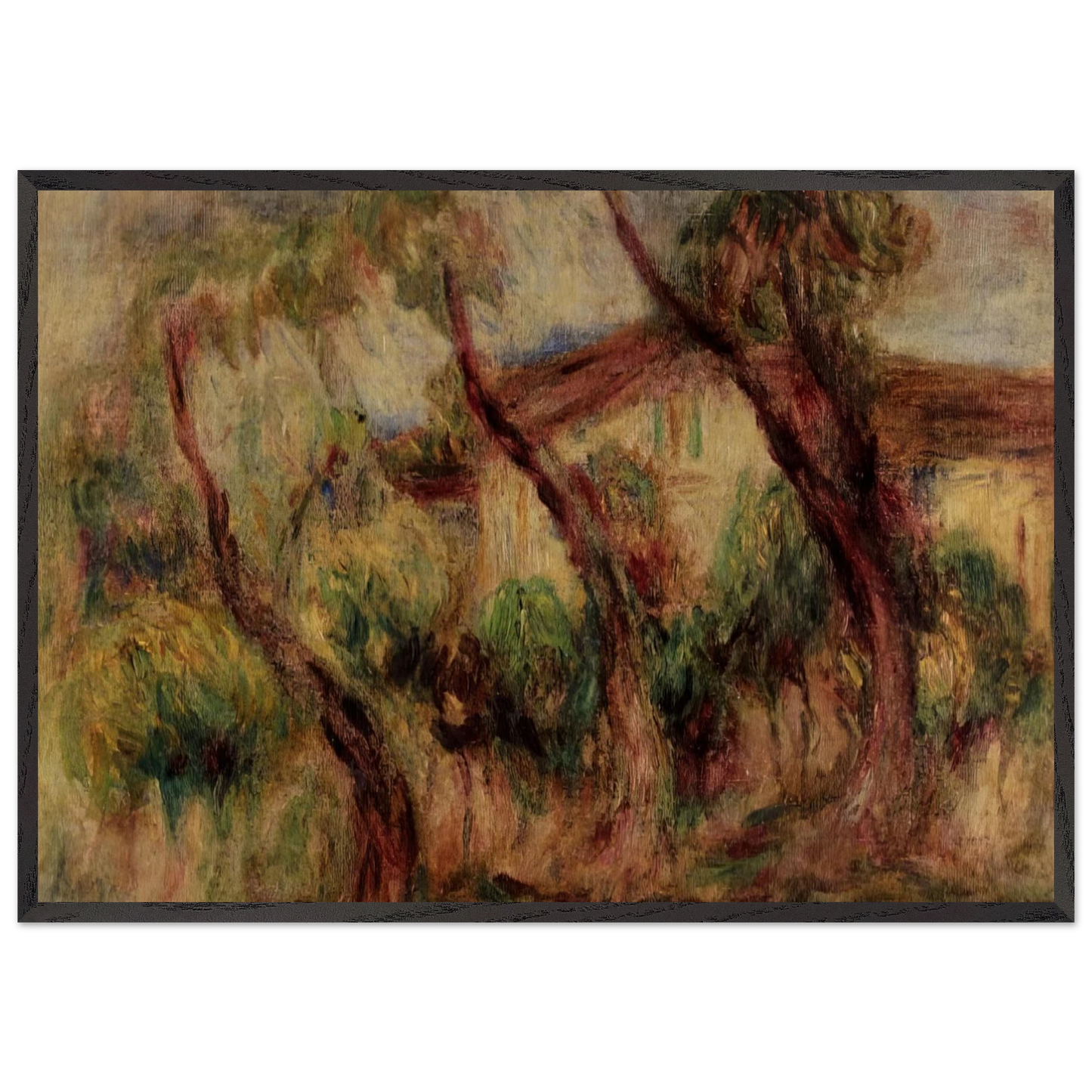 In the Garden of Collettes at Cagnes - Pierre-Auguste Renoir Framed Art Print – Black Wooden Frame - Default Title - -Framed Art Print