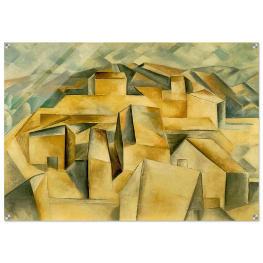Houses on the hill - Pablo Picasso Acrylic Print - 70x100 cm / 28x40″ inches | Pablo Picasso Wall Art | Pablo Picasso Prints