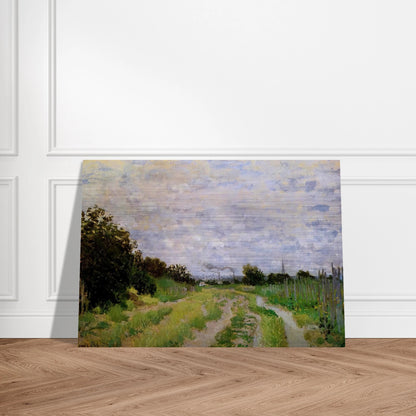 Lane in the Vineyards at Argenteuil - claude monet Brushed Aluminum Print - 70x100 cm / 28x40 inches | claude monet Aluminum Print | claude monet Prints