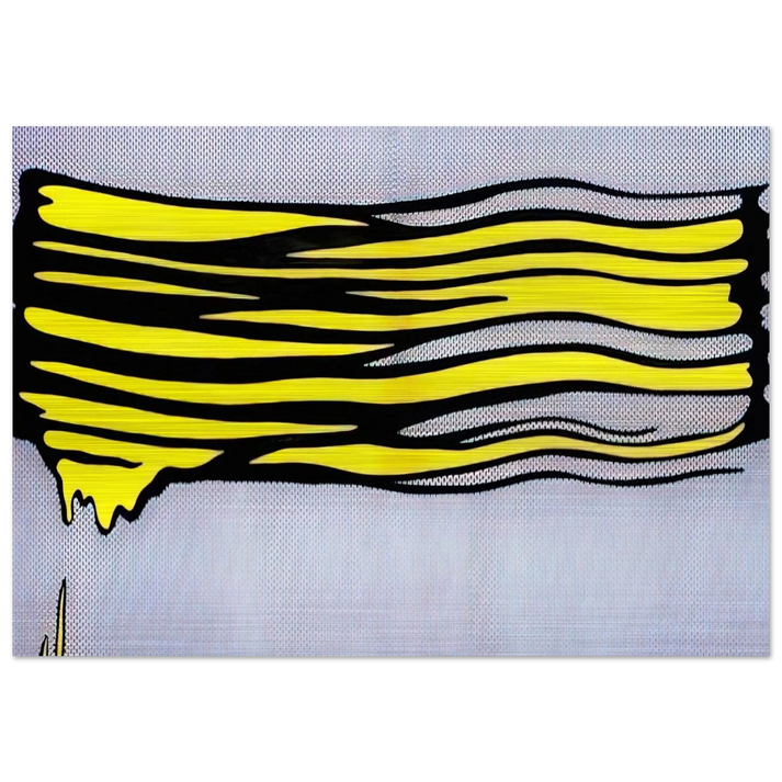 YELLOW BRUSHSTROKE II 1965 - Roy Lichtenstein Brushed Aluminum Print - 70x100 cm / 28x40 inches | Roy Lichtenstein Aluminum Print | Roy Lichtenstein Prints