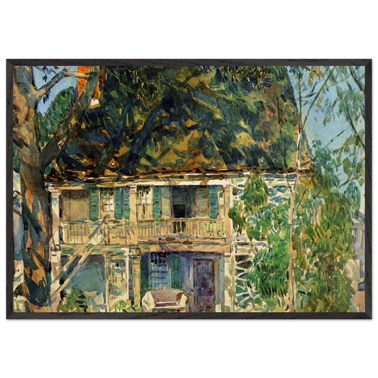The Brush House - Childe Hassam Framed Art Print – Black Wooden Frame - Default Title - -Framed Art Print