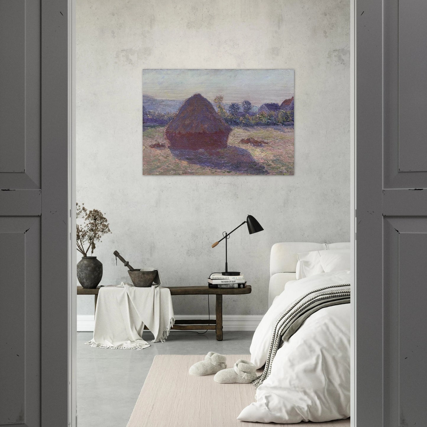 A Haystack in the Evening Sun - claude monet Brushed Aluminum Print - 70x100 cm / 28x40 inches | claude monet Aluminum Print | claude monet Prints