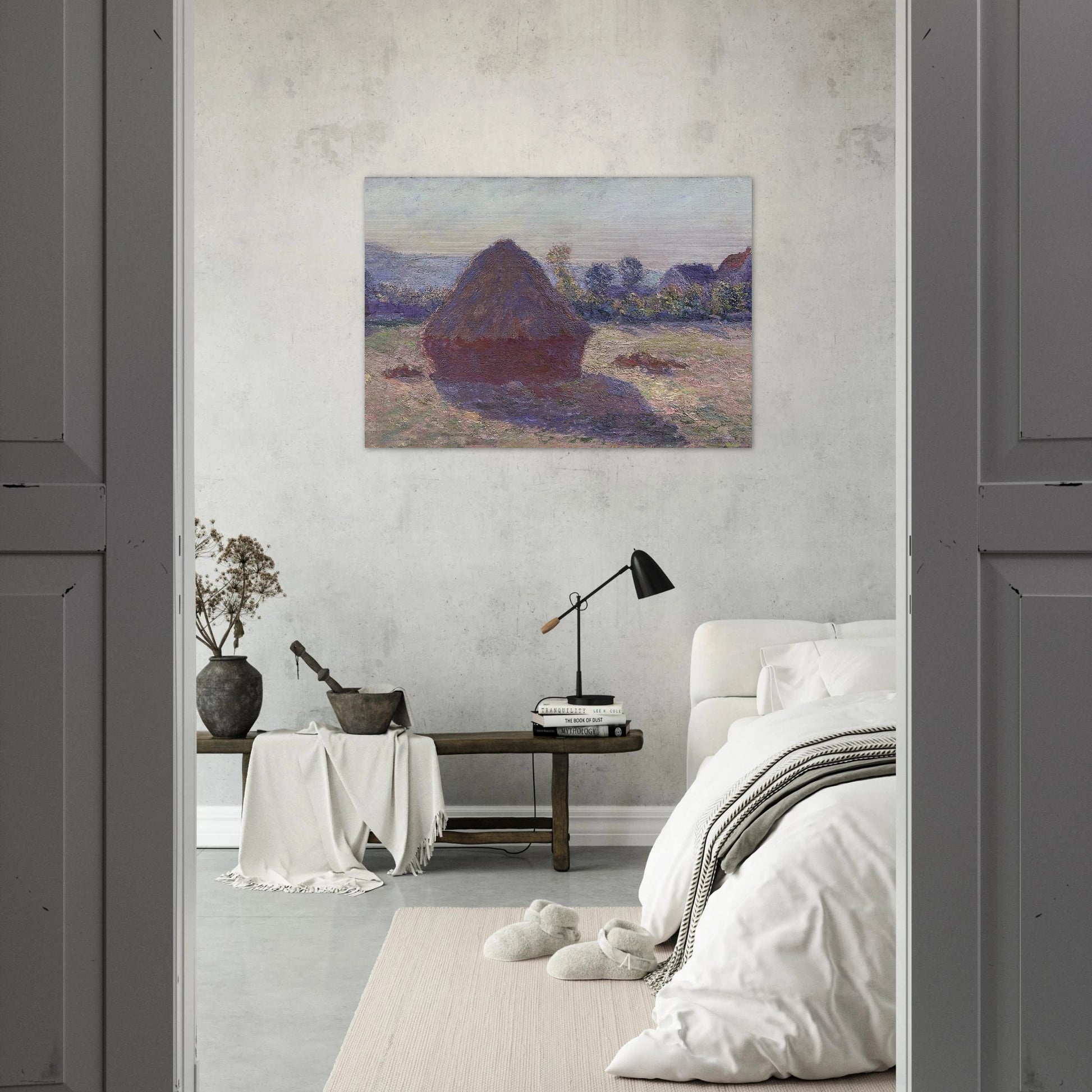 A Haystack in the Evening Sun - claude monet Brushed Aluminum Print - 70x100 cm / 28x40 inches | claude monet Aluminum Print | claude monet Prints